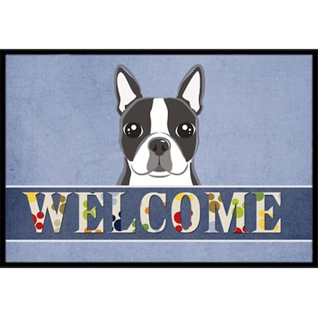 Carolines Treasures Carolines Treasures BB1389MAT Boston Terrier Welcome Indoor & Outdoor Mat; 18 x 27 in. BB1389MAT